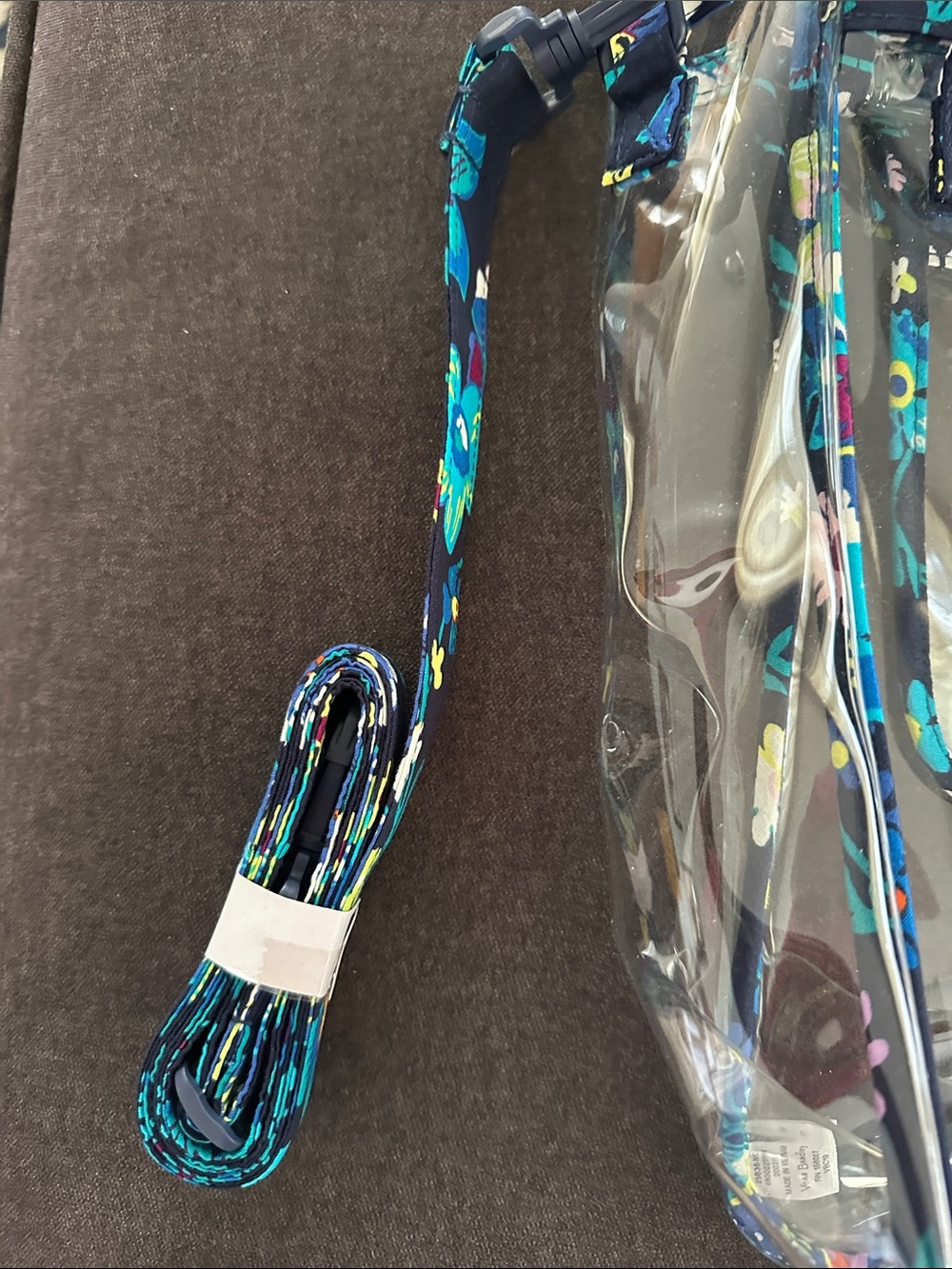 Vera Bradley Clear Tote with Blue Floral Trim - Picture 3 of 4